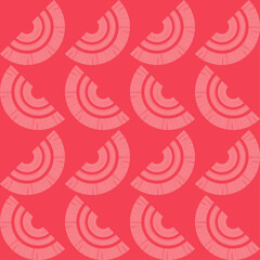 Polka dots seamless pattern. Striped circles and semi-circles. Mosaic of ethnic figures. Patterned texture. Geometric background. Vector illustration for web design or print.