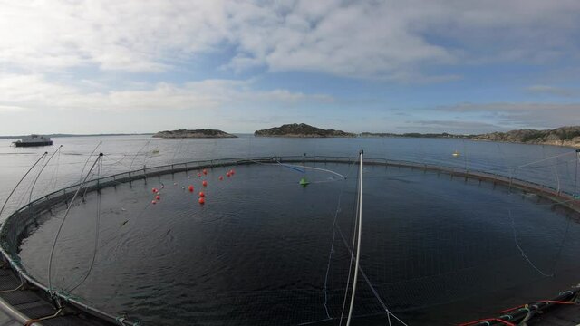 Salmon fish farm in Norway