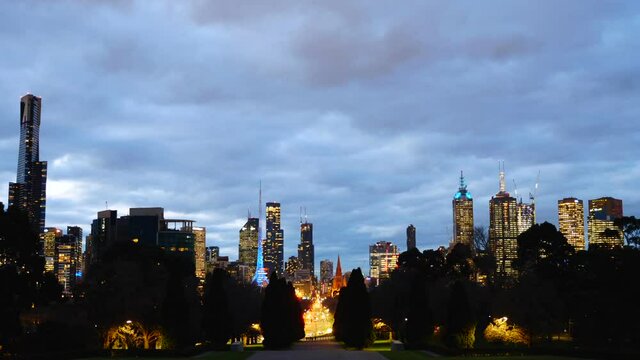 Melbourne paranoma skyline timelapse at night time 
melbourne city night time timelapse