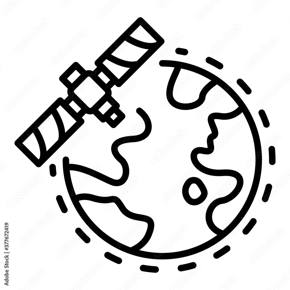 Poster cosmic station icon. outline cosmic station vector icon for web design isolated on white background