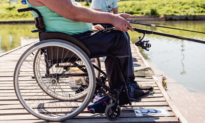 Championship in sports fishing among people with disabilities.