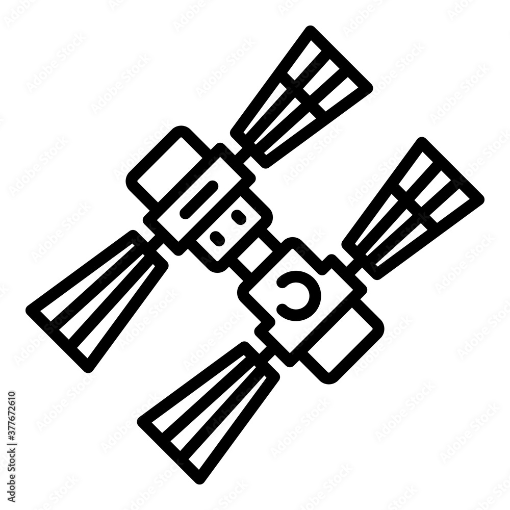 Poster orbit space station icon. outline orbit space station vector icon for web design isolated on white b