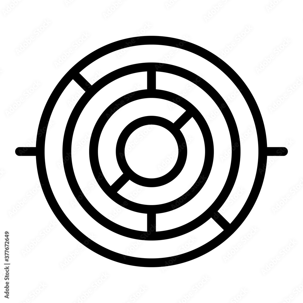 Poster top view gyroscope icon. outline top view gyroscope vector icon for web design isolated on white bac