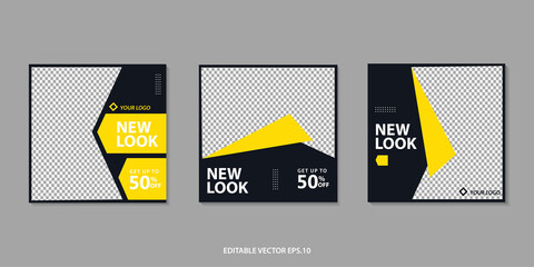 Editable Sosial media template sale background ,sale banner for web, poster design template, vector illustration eps.10