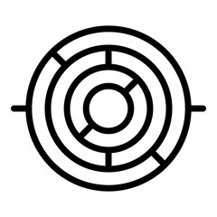 Top view gyroscope icon. Outline top view gyroscope vector icon for web design isolated on white background