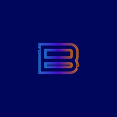 Abstract electronic tech circuit line technology B logo icon