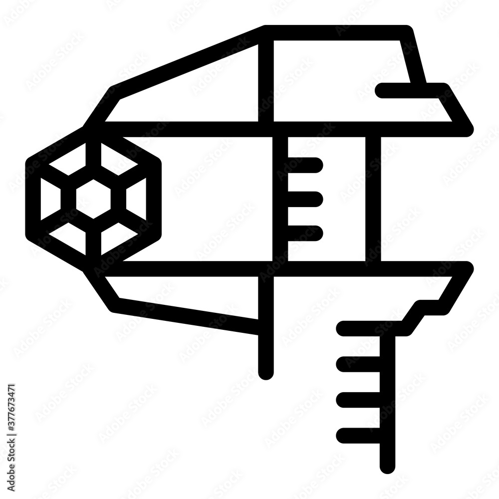 Poster instrument caliper icon. outline instrument caliper vector icon for web design isolated on white bac