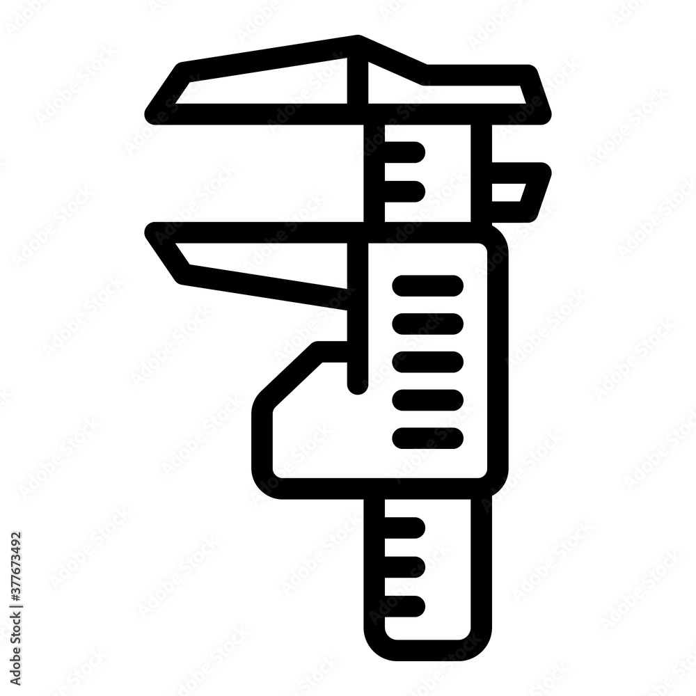 Poster measurement caliper icon. outline measurement caliper vector icon for web design isolated on white b