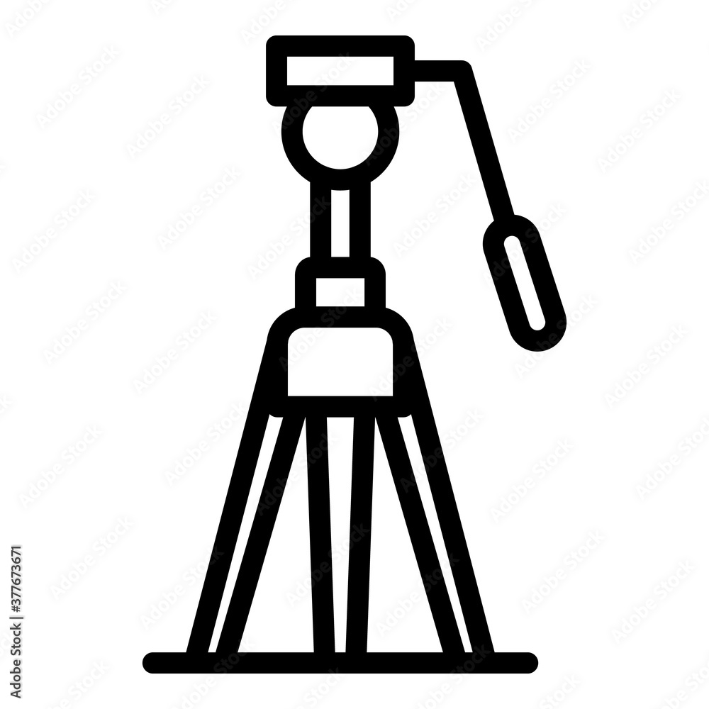 Poster camera tripod icon. outline camera tripod vector icon for web design isolated on white background