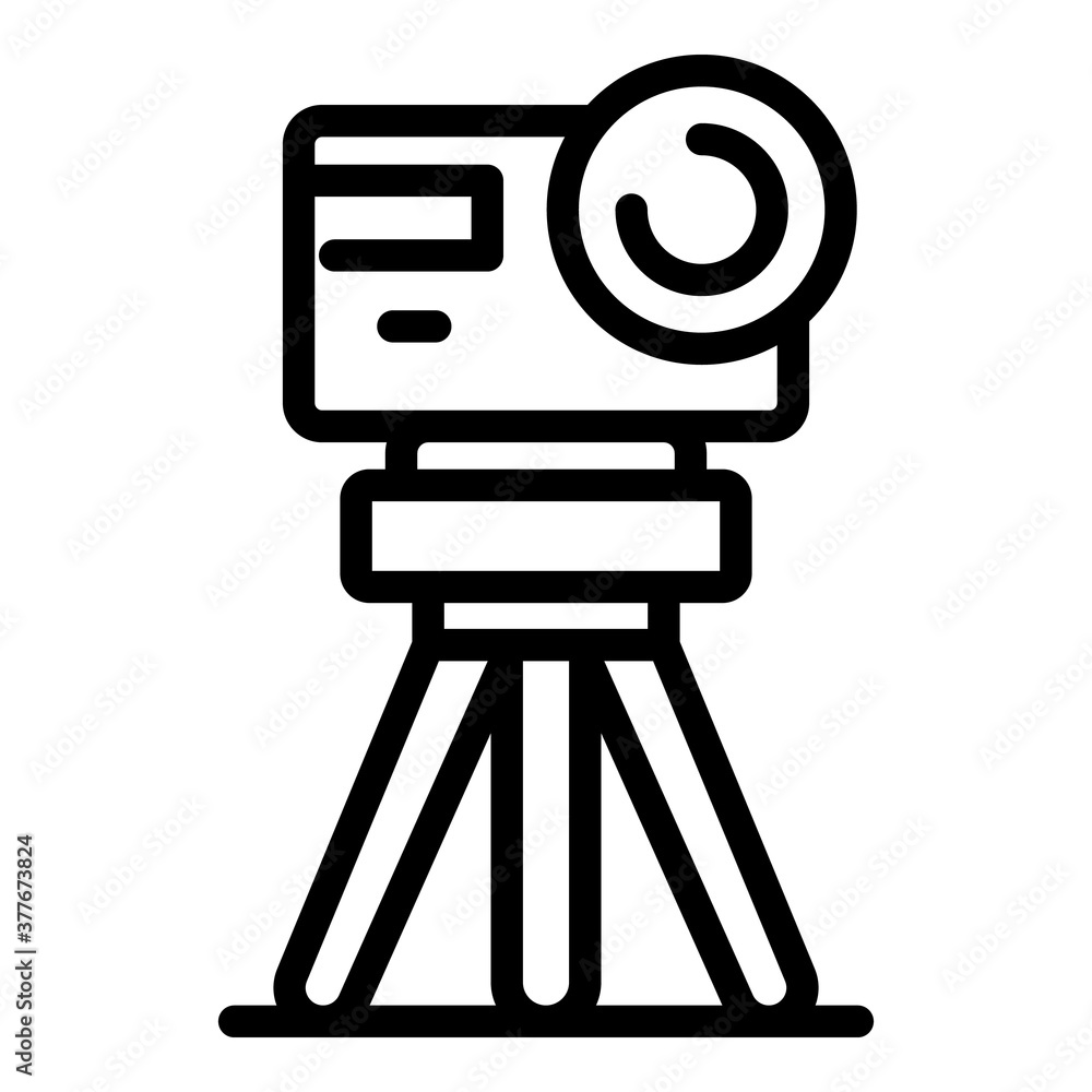 Poster action camera tripod icon. outline action camera tripod vector icon for web design isolated on white