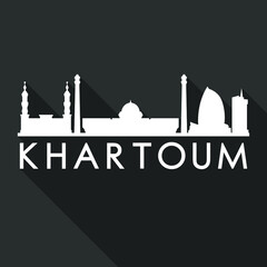 Khartoum Sudan Africa Flat Icon Skyline Silhouette Design City Vector Art Famous Buildings.