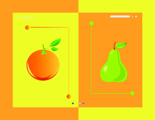 Real guava and orange fruit vector illustration design for business selling fruit banner poster background