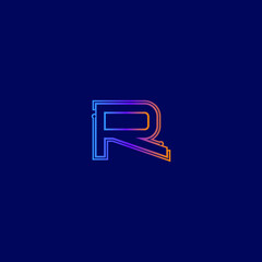 Abstract tech logo. Letter R logotype. Simple technology logo. 