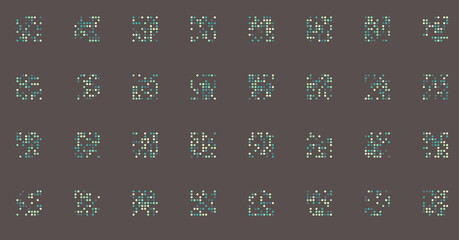 Abstract Color Halftone Dots generative art background illustration