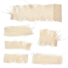 Set of long rectangular fabric textures isolated on a white background. Fabric texture, background...