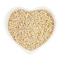 quinoa in heart shaped plate