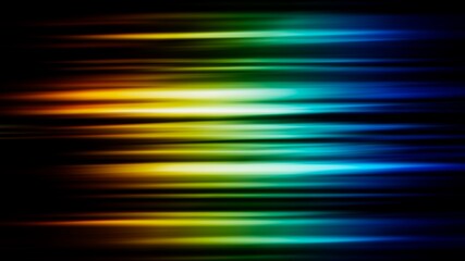 Abstract background blurred green red yellow blue rays light on black with the gradient texture lines effect motion design pattern graphic.