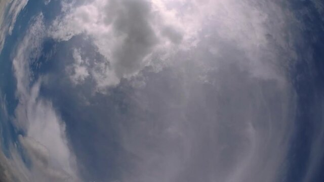 Blue sky and layer of clouds moving about in a fine sunny afternoon; time-lapse of clouds with different forms and thickness moving from every direction was a fantastic thing to watch.