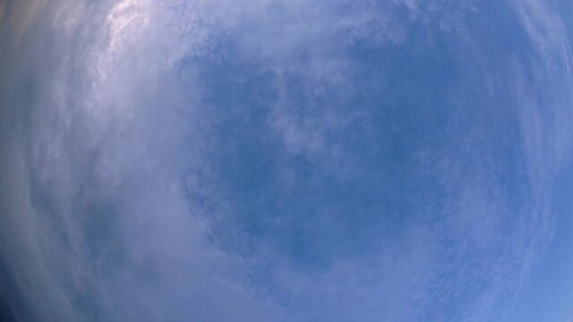 Blue sky and layer of clouds moving about in a fine sunny afternoon; time-lapse of clouds with different forms and thickness moving from every direction was a fantastic thing to watch.