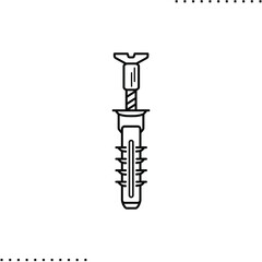 dowel screw vector icon in outlines