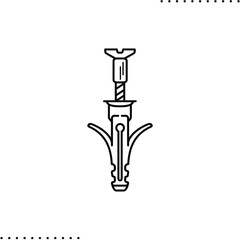 dowel screw vector icon in outlines