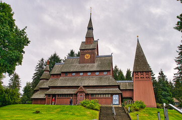 Fototapeta na wymiar Wooden church in Hahnenklee in the Harz