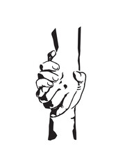 Grasping hand vector. Help giving concept.