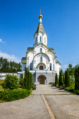 Fototapeta na wymiar Church of the Resurrection of Christ. The village of Katyn, Smolensk region. Russia