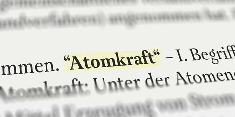 Atomkraft im Buch mit Textmarker markiert © Nico