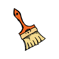 Brush icon hand drawn