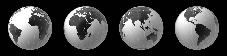World map, Earth - all continents - 3D illustration