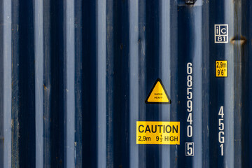 Container wall Cargo container close up