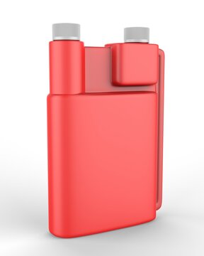 Blank  Fuel Additive Bottle Chemical Bottle With Double Neck For Branding And Mock up, 3d render illustration.