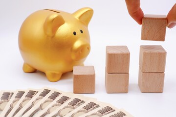 貯金のイメージ　日本の1万円札
