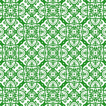 Orient classic green and white pattern. Seamless abstract background with vintage elements. Orient background. Ornament for wallpaper and packaging