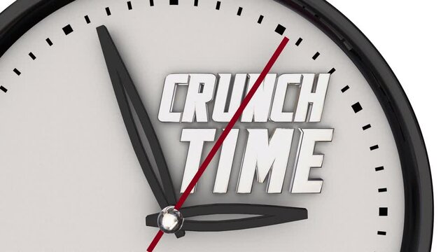 Crunch Time Clock Deadline Stress Running Out Countdown 3d Animation