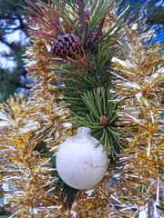 Close up christmas tree decoration for holiday season.