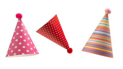 Colorful birthday cap isolated on white