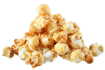 Sweet popcorn in caramel isolated