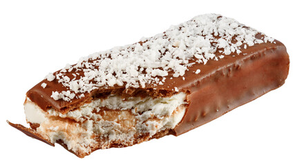 ice cream vanilla in chocolate isolated