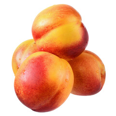 Ripe nectarines close-up isolated