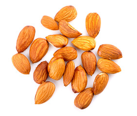 almond nuts an isolated on white background