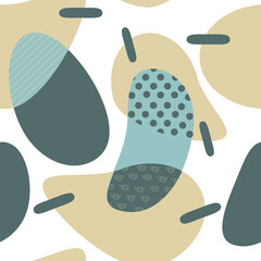 Abstract pastel avocado Seamless pattern of beige, green, blue colors