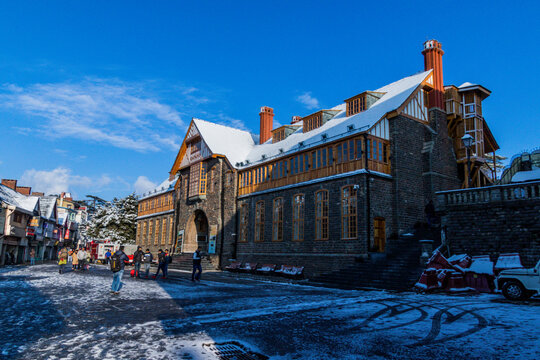 Various views of a snowy Shimla