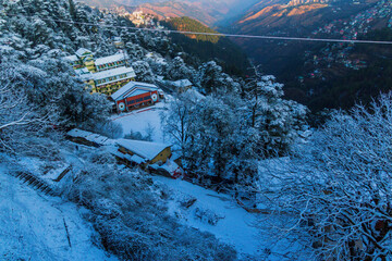Various views of a snowy Shimla