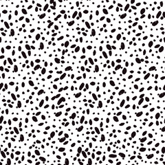 Seamless vector pattern with ink-black dots isolated on white background.  Trendy graphic design for ceramic tile wallpapers, textile, wrapping gifts