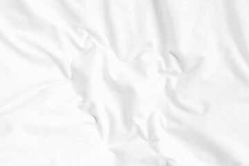 White bed linen background with copy space.