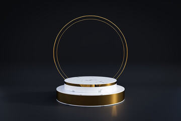 3d rendered. Marble Pedestal for display, pedestal or platform, Blank product stand.