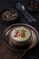 Kheer or Payasam is a rice pudding served in traditional utensils