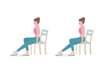 Exercises that can be done at-home using a sturdy chair.
Extend one leg far out in front of the body and point the toes forward. The extended leg&rsquo;s foot should be diagonal to the hips.  with Heel Slid